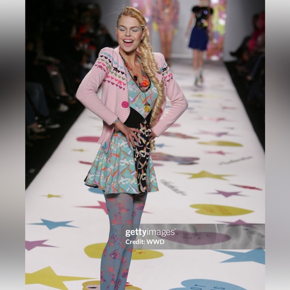 Y2K Heatherette Skull Hearts Rainbow Ski Fair Isle Cardigan Sweater - Picture 12 of 14